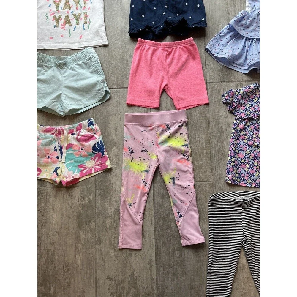 Baby Toddler Girl Huge Lot of 13 Piece Set Clothing Outfit Tops Shorts Pants 2T